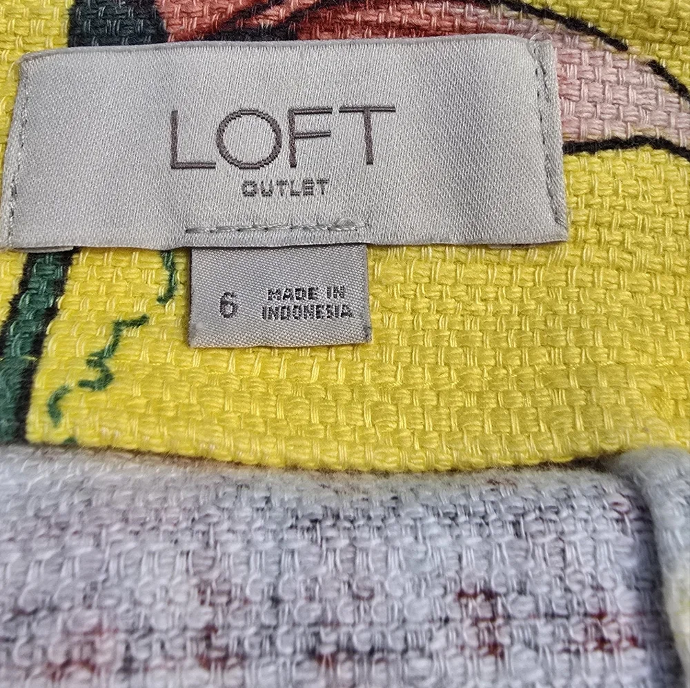 LOFT Women's Floral Mini Pencil Skirt in Bold Yellow, Size 6